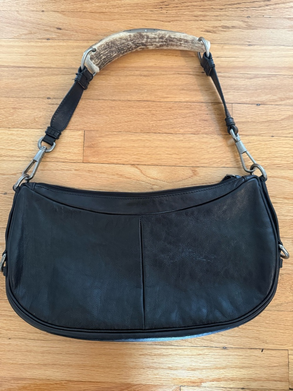 Yves Saint Laurent Mombasa Horn Black Leather Handbag Tom Ford Y2K Vintage